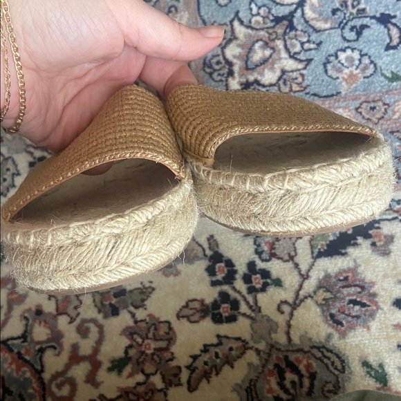 J. Crew Espadrille Platform woven raffia Slides sandals size 8 BH419 - Picture 10 of 10